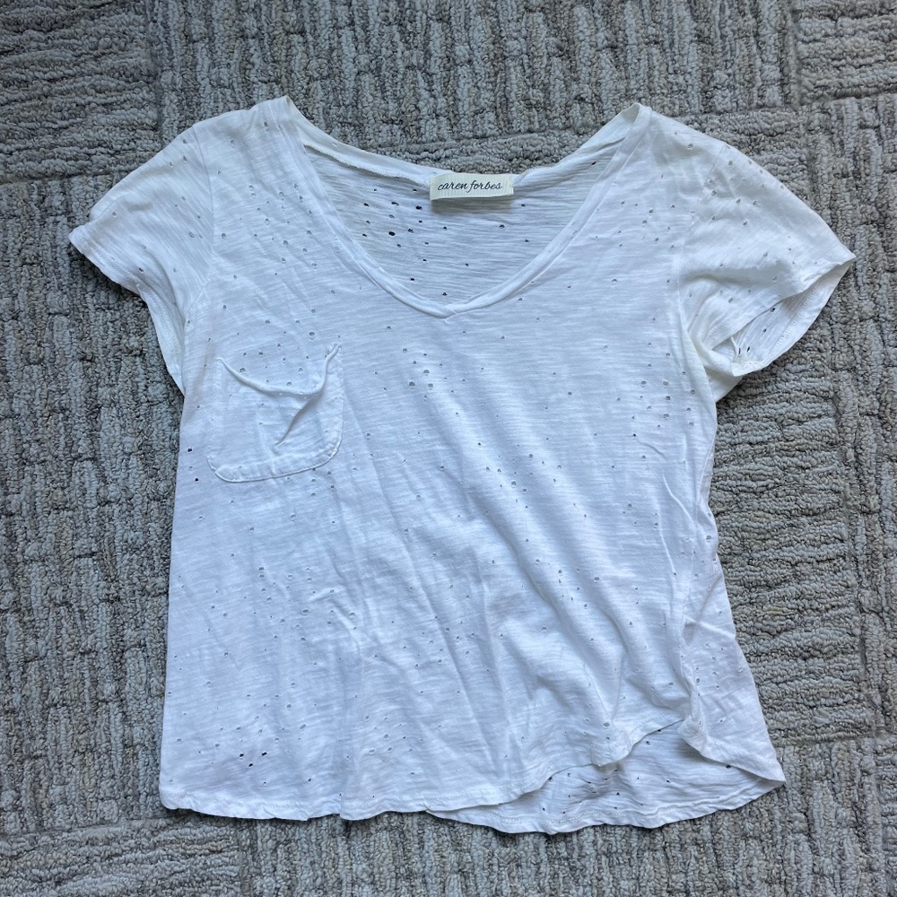 Caren Forbes Eyelet Cutout T Shirt
